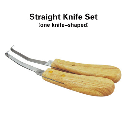 Hoof Knife Knives Double hv3n Edge Blade Farrier Equine Horse Goat Sheep Wood Handle kit